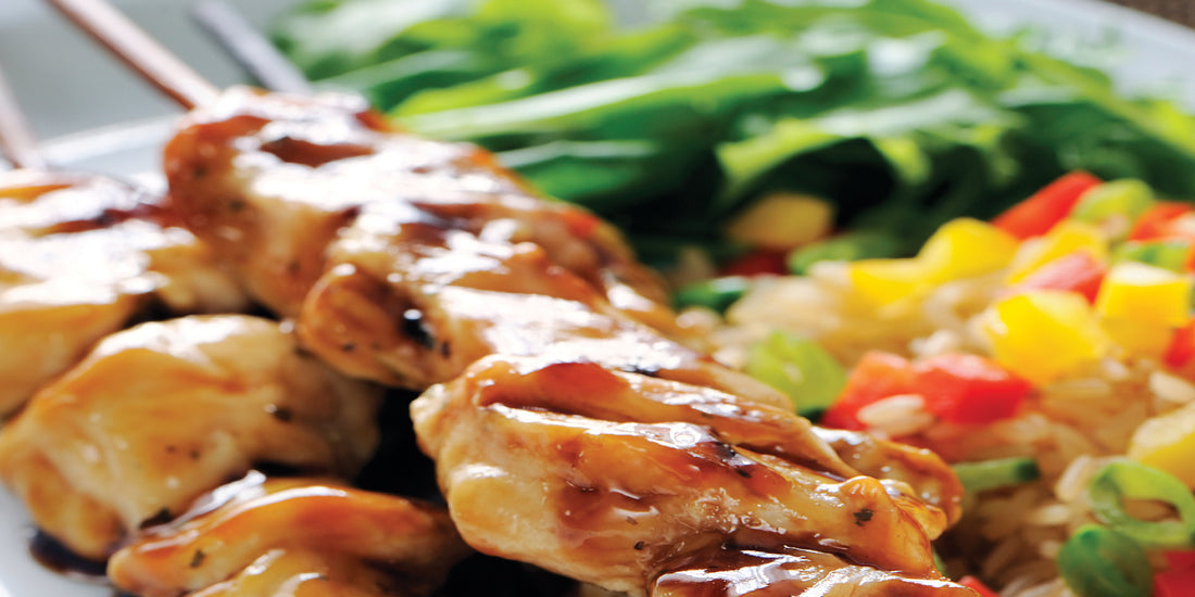 Grilled Chicken Skewers with Chipotle Habanero Honey Glaze