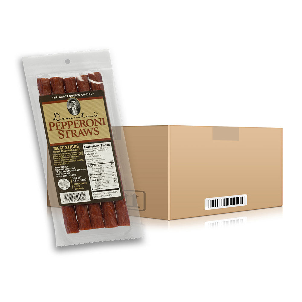 Case of 10 - Pepperoni Straw Packs
